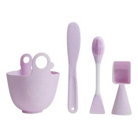 Kit Silicón Bowl Preparación Mascarilla Facial Lila                                                                                                   