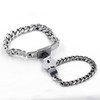 Tobestu Stainless Steel Square & Heart Key Lock Bangle Chain