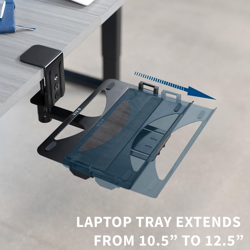 VIVO Clamp-on 12 x 9 inch Rotating Laptop Tray, Extra