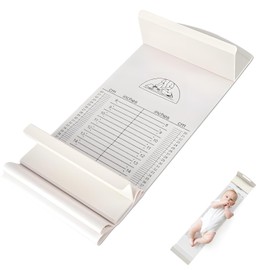 Measuring Mat for Babies and Toddlers, Baby Growth Ruler, Skin-Friendly, Washable, Infantometer, Newborn Height Chart with Fixed Headpiece and Sliding Foot Positioner