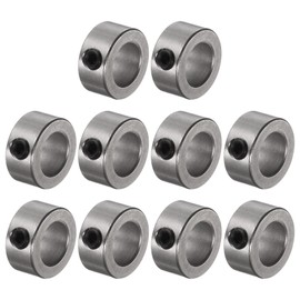sourcing map Set of 10 Screw Collars 10mm Bore Stainless Steel Shaft Collar 17mm Outer Diameter 8mm Width Landing Flap Stopper Wheel Collar