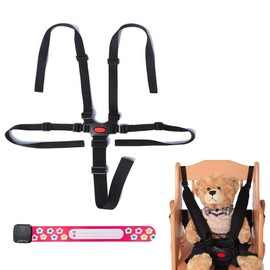 High Chair Seat Belts, 5 Point Safety Belt, Replacement Seat Belts, Universal Child Safety Belt, Adjustable Safety Belts, with 1 ID Bracelet, for Children