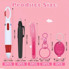 Daemson Daemson Nurse Pen Set, Badge Reel Pen Include Highlighter and Permanent Marker Pen and Led Keychain Flashlight and Ball Pen and Nursing Keychain Clip (Pink)