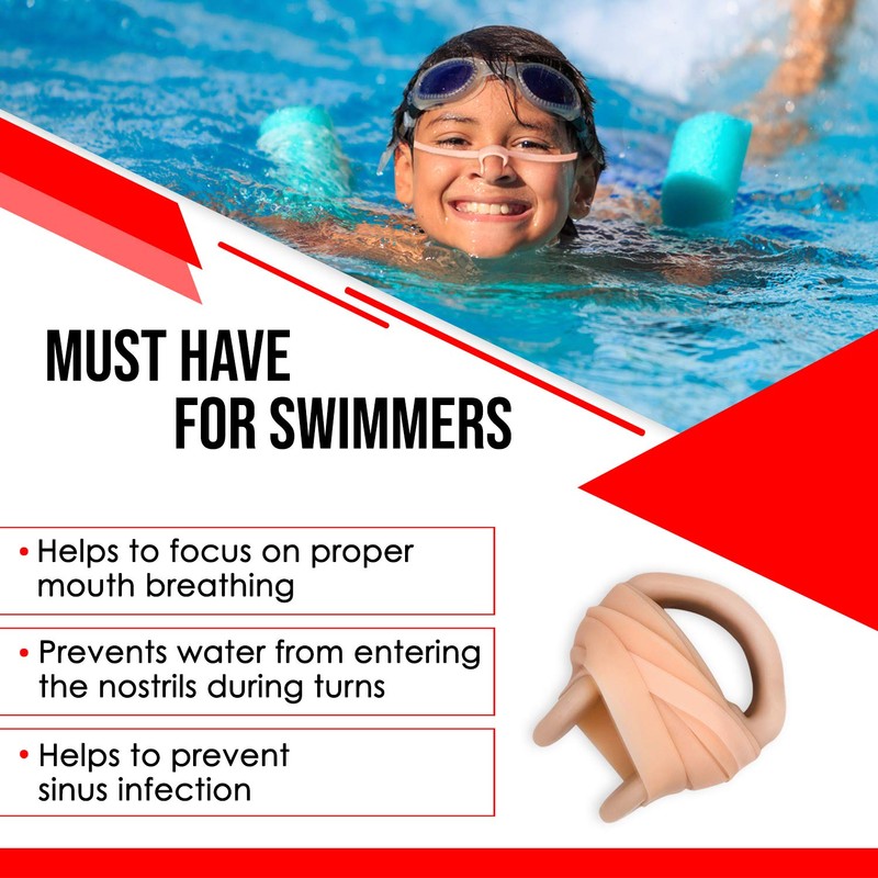 Splaqua Swimming Nose Clip with String - Comfortable Soft Latex