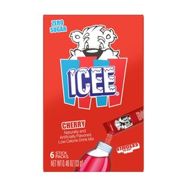 ICEE Singles To Go Variety Pack of 6-3 of Each - Cherry and Blue Raspberry - Zero Sugar Powdered Drink Mix - 6 Sticks Per Box - 36 Servings