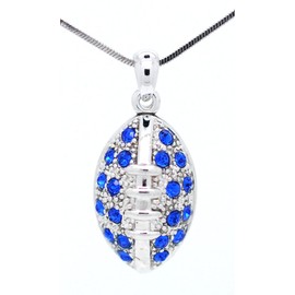 Violet Victoria & Fan Star Jewelry Deluxe Crystal Football Necklace - Royal