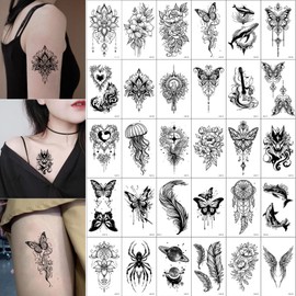 Tattoo Stickers WST-HC-30 Women Men Tattoo Stickers 30 Piece Set Waterproof Long Lasting Stylish Cute Tattoo Stickers Easy to Apply to Arms, Legs, Body, Chest, Shoulders, Backs