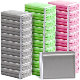 Riakrum 30 Pack Clear Zippered Storage Bags, 15x11x4 inches, Vinyl Plastic Sweater Sheet Organizers Storage Bags, PVC, for Clothes, Sheet, Blankets, Fabrics Organizers (White)