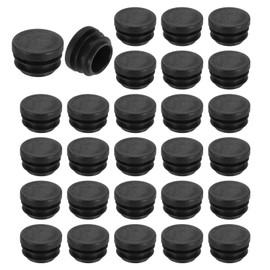 sourcing map 38 Pcs Round Plastic Plug, Black Tubing End Cap Plugs, 22mm(0.87 Inch) Furniture Leg Pipe Insert, Glide Protection for Chair, Sofa, Table, Shelf
