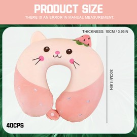 KSVFTB Kids Travel Pillow, Kids Neck Pillows for Travel, Comfortable U-Shape Neck Pillow for Kids, Ideal for Airplane, Car, Train, Camping, Home, and Office Use, 30 cm