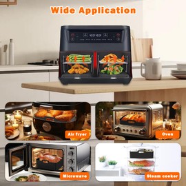 Lhdfyqt Airfryer Hot Air Fryer Accessories, Air Fryer Accessories, Stainless Steel Grill Rack for Dual Zone Hot Air Fryer, 2 Multifunctional Grills, 4 Grill Visas