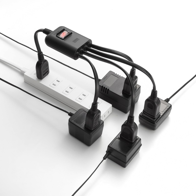 Sanwa Supply TAP-EX4SWBK Power Extension Cord with Bulk Centralized Switch