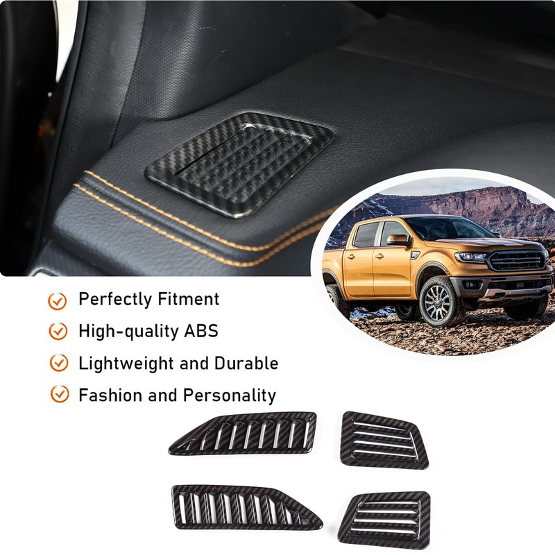 DIYUCAR 4pcs ABS Car Dashboard Air Conditioning Outlet Frame Cover