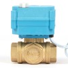 U.S. Solid 1/2" 3 Way Brass Motorized Ball Valve with