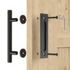 WINSOON 12" Sliding Barn Door Handles Hardware with Flush Finger