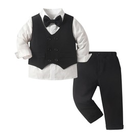 KLGIRL Children's Suit, Boys’ Formal Suit, Kids, Gentleman’s Clothing, Kindergarten Graduation Ceremony, Boys' Formal Wear, Children's Clothing, Children's Costume, Children's Clothing, 4-Piece Set