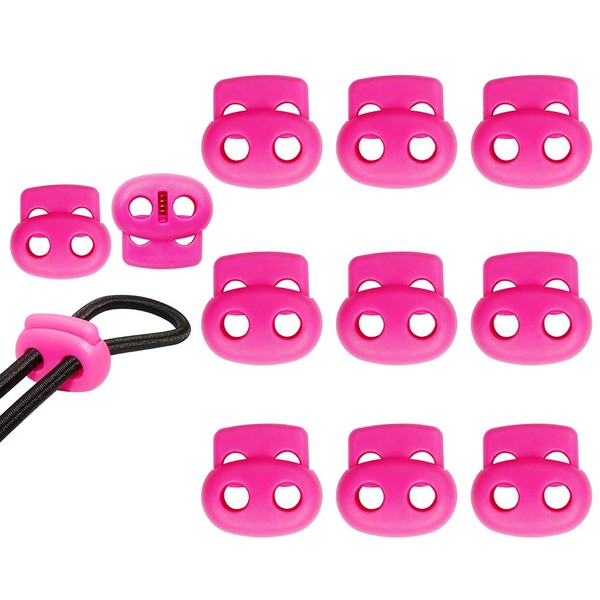 10pcs Cord Locks, Plastic End Spring Stop Toggle Stoppers,Colors,Double Hole