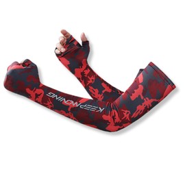 0GULUS Gaming Arm Sleeve, Absorbent, Quick Drying, Friction Reduction, Gaming Arm Cover, Set of 2, One Size Fits All, red