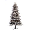 Puleo International 6.5 Foot Pre-Lit Flocked Bennington Fir Artificial Christmas