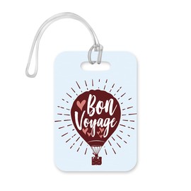 LT099 Bon Voyage - 3 Novelty Funny Unique Designer Gift Glossy Plastic Suitcase Luggage Tag