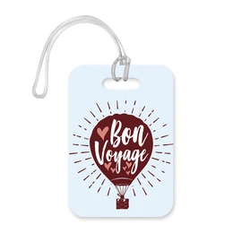 LT099 Bon Voyage - 3 Novelty Funny Unique Designer Gift Glossy Plastic Suitcase Luggage Tag