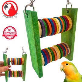 Bonka Bird Toys 2723 Wood Abacus, 12" x 4.5" Medium Birds Interactive Wooden Toy, Ringneck, Quakers, Caique, and Similar Breed Sizes