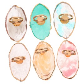 Gogogmee 6Pcs Resin Nail Art Ring Design Convenient Mixing Trays for Nail Colors Lipsticks Pigments Durable Creative Tool for Salon Home Use