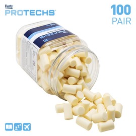 Flents Protechs Foam Ear Plugs, 100 Pair, Ideal For Sleeping, Snoring, Shooting, Working, Loud Noise, Traveling, Concerts, Construction & Studying, Disposable, Noise Reduction, NRR 29, 'NEW FORMULA'