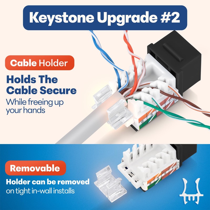 Everest Media Solutions 45° Angled CAT6 Keystone Jack in Black