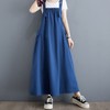Momkong Summer Suspender Maternity Dress with Nursing Access Blue Blue/M