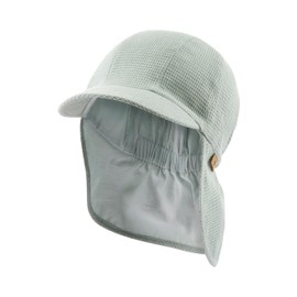 Sterntaler Peaked Cap Neck Dino – Boys' Cotton Hat with All-Over Dinos – Baby and Children's Sun Hat with Batiste Lining (Organic) – Lightweight Summer Headpiece, Stone Green, 55