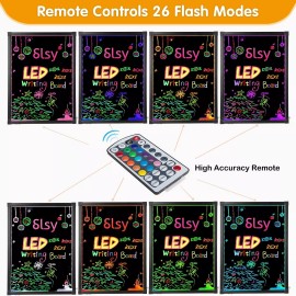 Slsy Illuminated LED Message Writing Board, 24''X16" Erasable Neon Effect Men...