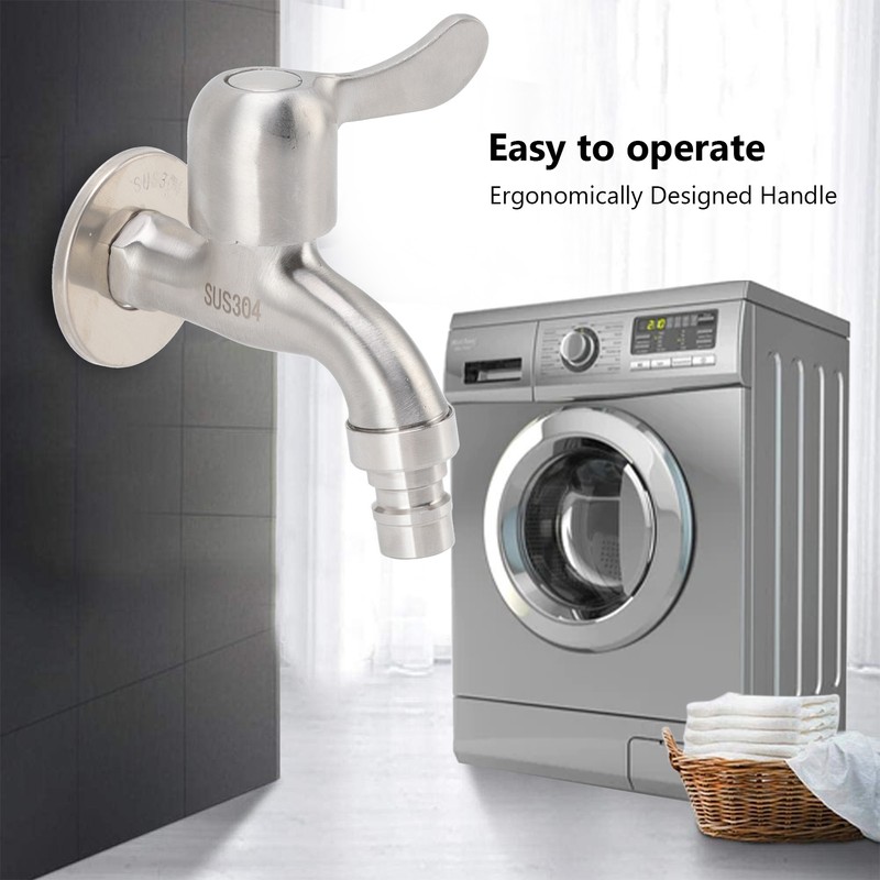 G1/2 Washing Machine Tap Leakage Proof Cold Water Stainless Steel
