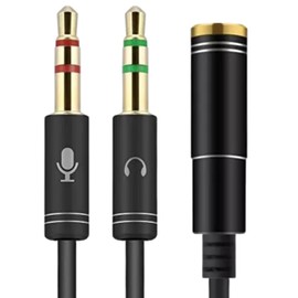 Generic 3.5mm Headset Adapter Splitter Jack Cable Separate Audio and Mic Headphone Jacks (2 Male 1 Female)