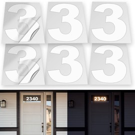 iSYFIX Reflective Vinyl Number 3 (Three) Stickers - 6 Pack 5 inch Self Adhesive - Premium Decal Die Cut & Pre-Spaced for Mailbox, Signs, Door, Cars, Trucks, Home, Business, Address Number, Outdoor
