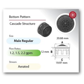 1.2 gpm Compatible Moen Faucet Aerator 181066 Threaded Male Replacement Chrome & Brushed Nickel WaterSense (Brushed Nickel)