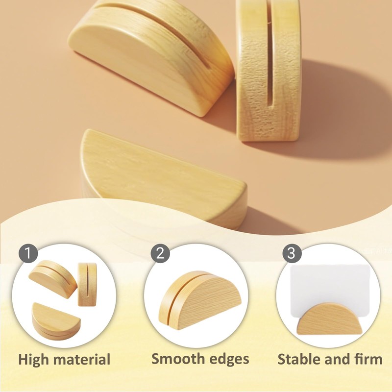XINXINGDINGSHENG 12 PCS Table Number Stands, Wooden Place Card Holders,