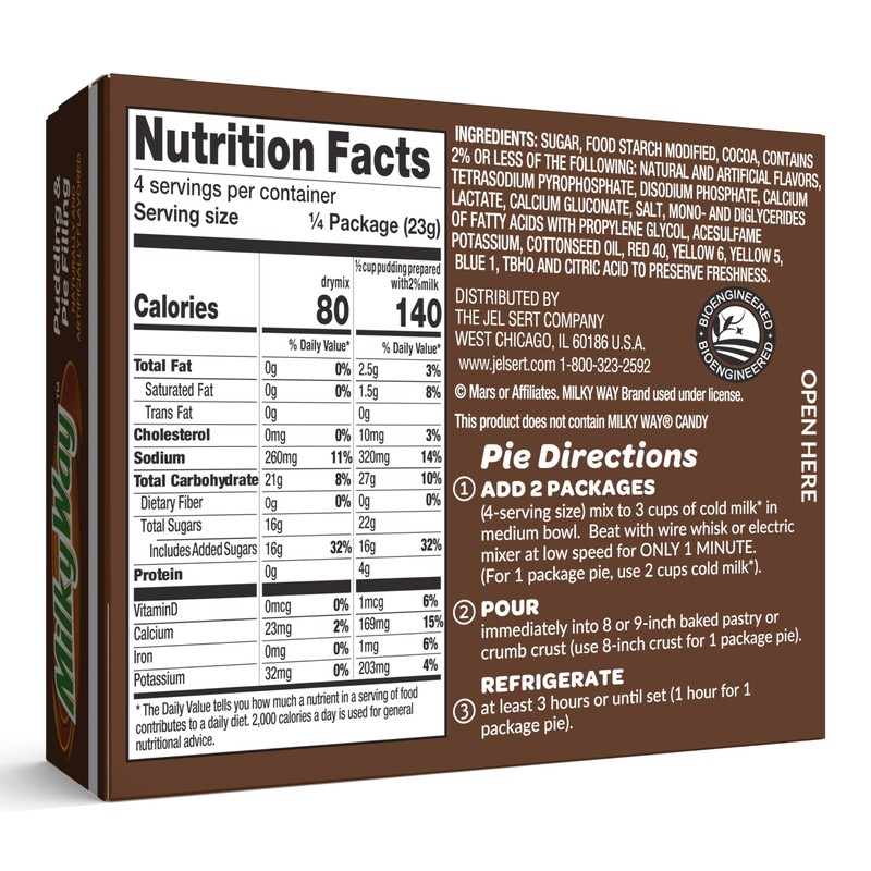 MILKY WAY, Milk Chocolate Pudding & Pie Filling, 3.25 oz,