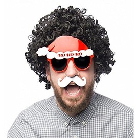 Ho Ho Ho Santa Claus Sunglasses With White Moustache
