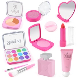 AUTOMP Kids Makeup Play Set, Pretend Makeup Toy with 11 Realistic Accessories, Safe & Non-Toxic Role Play Toys for Girls Aged 3+, Educational Gift for Imaginative Play