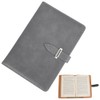 craspire A5 Leather Notebook Cover Grey Waterproof Envelope Folder Refillable
