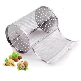 zalati Baking Grill Basket Iron Mesh Fence Barrel for Dried Baking Coffee Bean Nut Oven BBQ Grill Cage Kit 14 * 23 cm