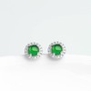 14K Gold Jade Stud Earrings, Moissanite Bezel Jade Stud Earrings,
