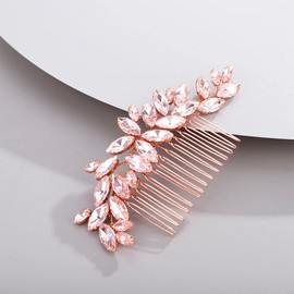 Chargances Peine De Cristal Nupcial Para El Cabello, Peine Lateral Para El Cabello Con Diamantes De Imitación Para Boda, Accesorios Para El Cabello Hechos A Mano A La Moda Para Novia, Boda, Graduación