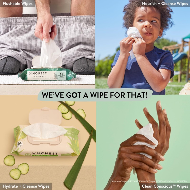 The Honest Company Clean Conscious Multi-Use Wipes Hypoallergenic Unscented for