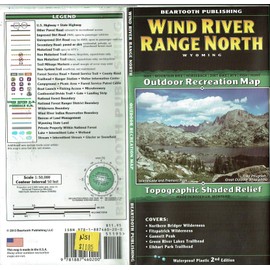 Wind River Range North Outdoor Recreation Map Topographic Shaded Relief