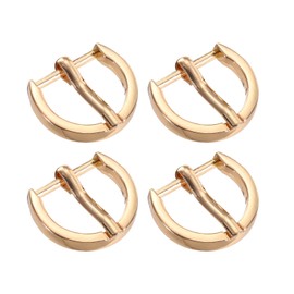 sourcing map Metal Roller Buckle, 4Pcs 0.63 Inch Single Prong Belt Buckle Semicircular Buckles for Leather Craft Accessories Belt, Gold