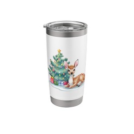 Christmas Deer Xmas Eve Party Merry Christmas Tree Stainless Steel Insulated Tumbler