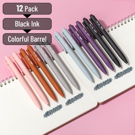 Mr. Pen- Retractable Gel Pens, 12 Pack, Black Ink, Earthly Neutrals Barrel Gel Pens, Gel Pens Fine Point 0.5mm, Retractable Pens, Cute Pens, Gel Ink Pens, Aesthetic Pens for Journaling Fine Tip Pens