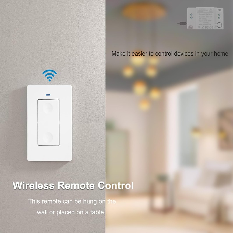 GUIRUIMOON Wireless Light Switch and Receiver Kit Decorator Rocker Wall